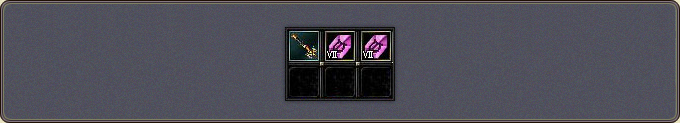 The equipment and the Attribute Stones prepared in the inventory