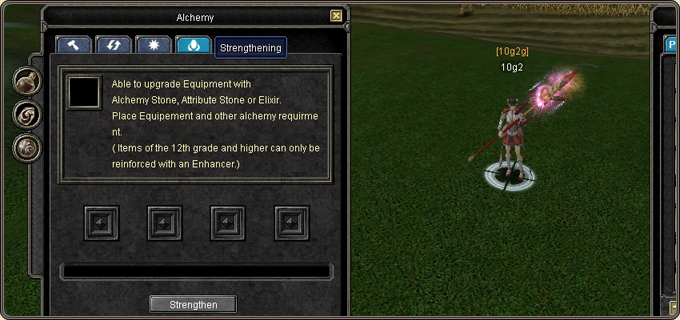 Applying the Attribute Stone in the Alchemy window