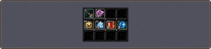 The Ruby Tablet and the four elements prepared in the inventory