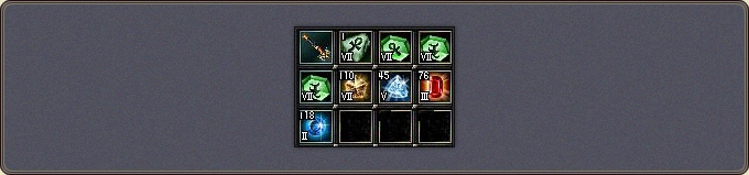 The Jade Tablet and the four elements prepared in the inventory