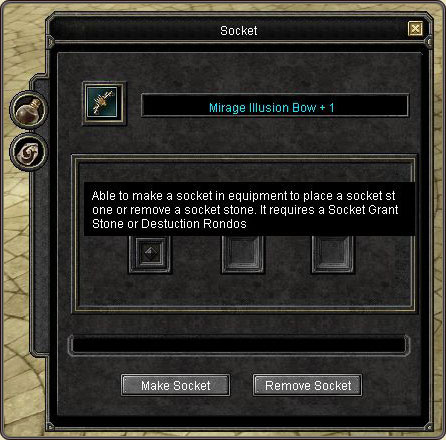The socket system: a socketed item and the mounted socket stones