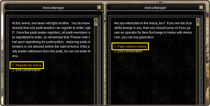Battle Arena — confirming the application