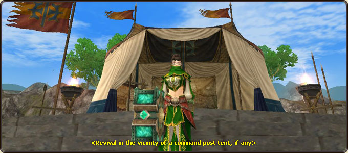 The command post tent: if one has been established, you revive in its vicinity during the war