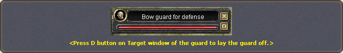 Laying a guard off with the D button on its target window