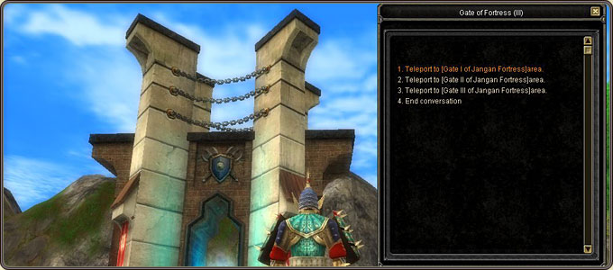 The Gate of Fortress NPC: teleporting to the fortress gates (Jangan example)
