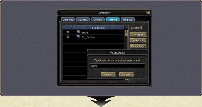 Adding Friends — the Friend tab and the Add Friend window