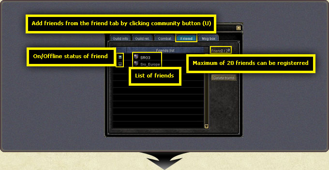 Adding Friends — removing a friend