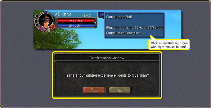 Guardian Reward — the buff transfer (20% guardian / 80% apprentice)