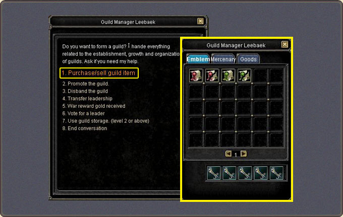 Guild — the alliance window
