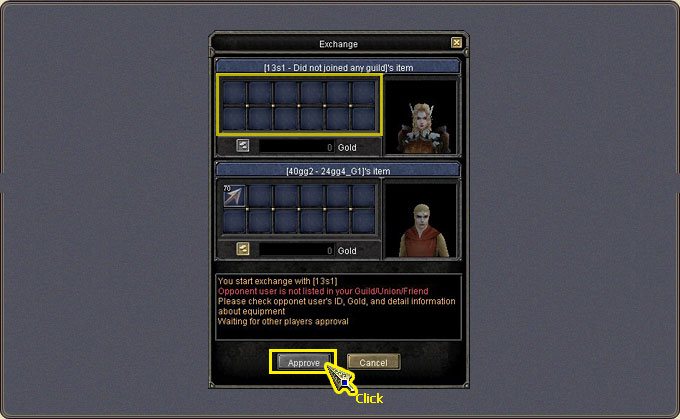 Item Exchange — completing the exchange