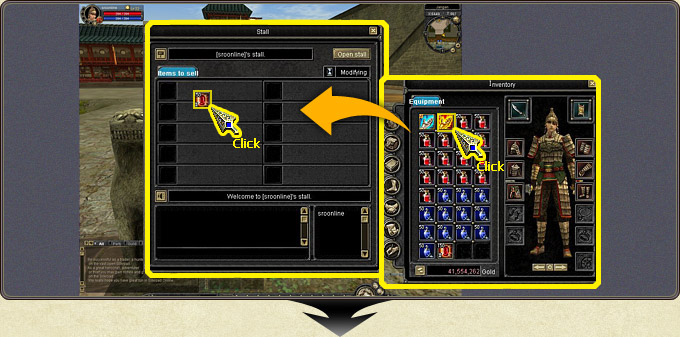 Private Stall — placing an item on the stall