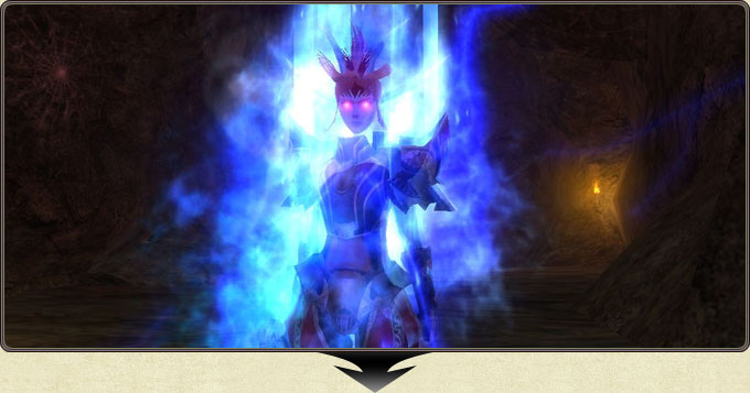 A character in Blue Berserker mode