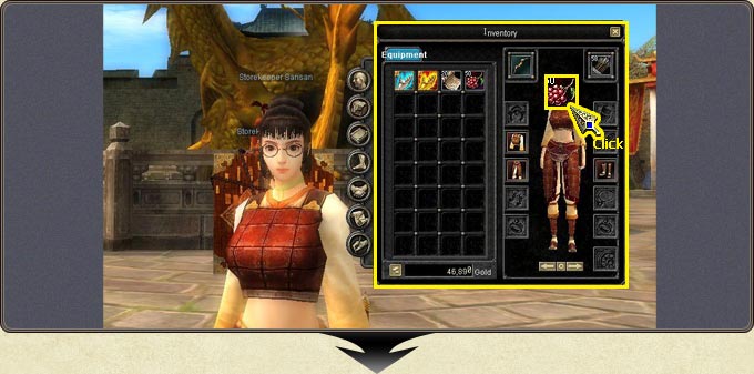Picking an item from the inventory and moving it to a quick slot