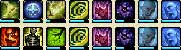 Active buff and status icons