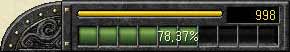 The experience bar with its percentage and the accumulated SP counter