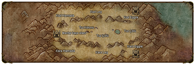 The official map: the Red Eggre and Black Eggre entrances at either end of the Salt Desert