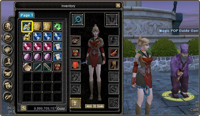 The Magic POP coupon in the inventory and the item exchange NPC